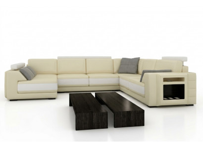 Designer sofa corner sofa couch leather sofa upholstery sitting corner suite +light PHM3027