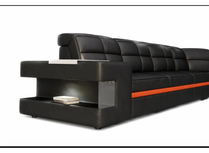 Leather sofa designer sofa corner sofa couch upholstered sofa corner suite with lighting