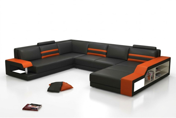 Designer sofa corner sofa couch leather sofa upholstered seat corner set with light PHX1