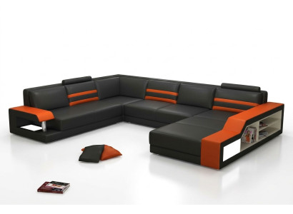 Designer sofa corner sofa couch leather sofa upholstered seat corner set with light PHX1