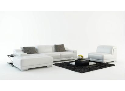 Leather sofa, sofa, couch, living area, corner sofa, corner suite, design + armchair K5002D