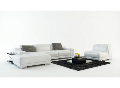 Leather sofa, sofa, couch, living area, corner sofa, corner suite, design + armchair K5002D