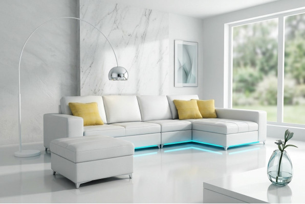 Leather sofa couch living landscape modern corner sofa corner suite design