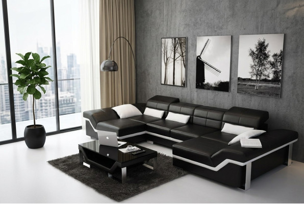 Leather sofa couch living landscape corner sofa set design modern sofa K5007C
