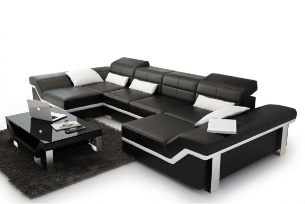 Leather sofa couch living landscape corner sofa set design modern sofa K5007C