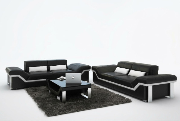 Leather sofa, sofa, couch, living landscape, 3+3 suite, modern design sofas, new