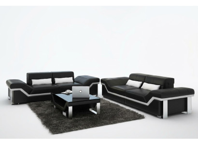 Leather sofa, sofa, couch, living landscape, 3+3 suite, modern design sofas, new