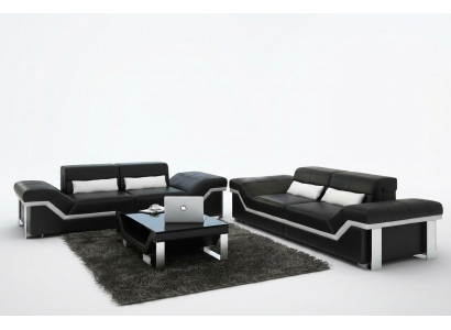 Leather sofa, sofa, couch, living landscape, 3+3 suite, modern design sofas, new