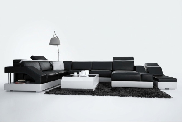 Leather sofa couch living landscape corner sofa suite design modern sofa K5011