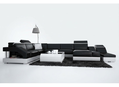 Leather sofa couch living landscape corner sofa suite design modern sofa K5011