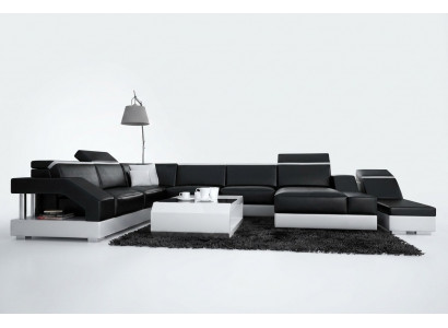 Leather sofa couch living landscape corner sofa suite design modern sofa K5011