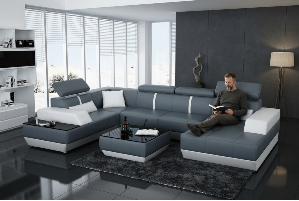 Leather sofa Couch Living Landscape Corner Sofa Set Design Modern Sofa K5015