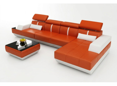 Leather Sofa L-Shape Couch Living Landscape Corner Sofa Set Design Modern Sofa K5015B