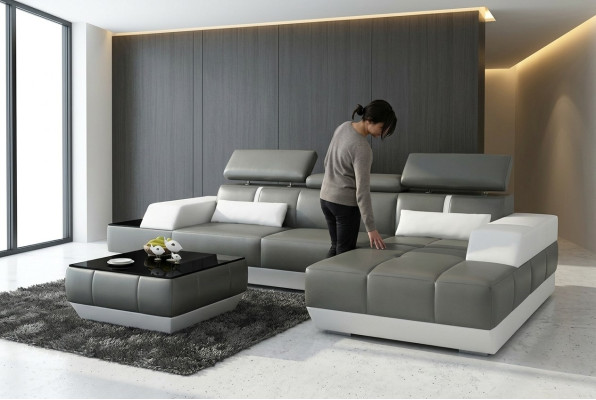 Modern leather sofa couch design living area corner sofa suite decor