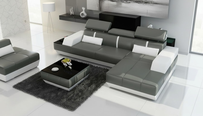 Modern leather sofa couch design living area corner sofa suite decor