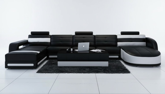 Corner sofa with an ergonomic backrest and comfortable armrests.