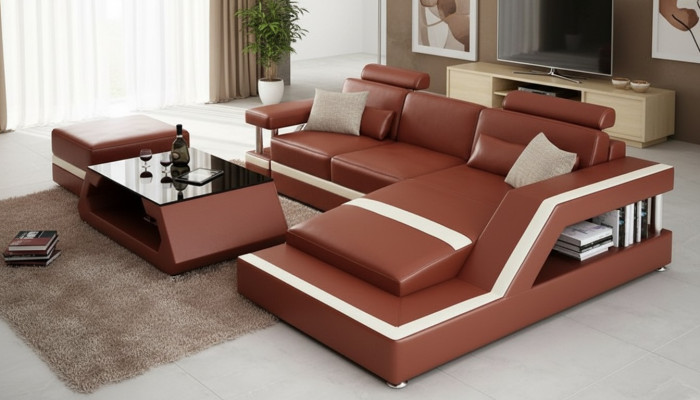 Leather sofa modern couch living landscape corner decor corner sofa design suite