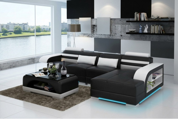 Leather Sofa Couch Living Landscape Corner Sofa Corner Suite Design Modern Sofa G8033C