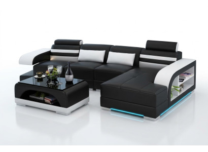 Leather Sofa Couch Living Landscape Corner Sofa Corner Suite Design Modern Sofa G8033C
