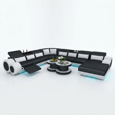 Leather sofa couch living landscape corner sofa corner suite design modern sofa