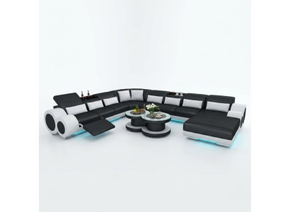 Leather sofa couch living landscape corner sofa corner suite design modern sofa