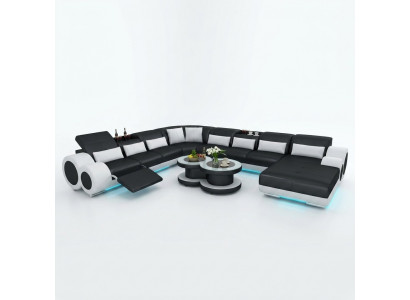 Leather sofa couch living landscape corner sofa corner suite design modern sofa