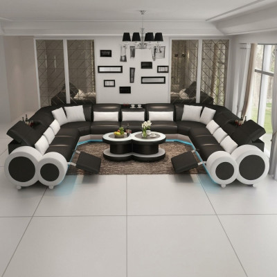 Leather sofa couch living landscape corner sofa corner set design modern sofa G8035B