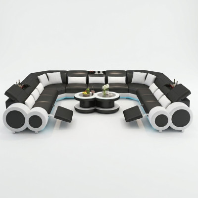 Leather sofa couch living landscape corner sofa corner set design modern sofa G8035B