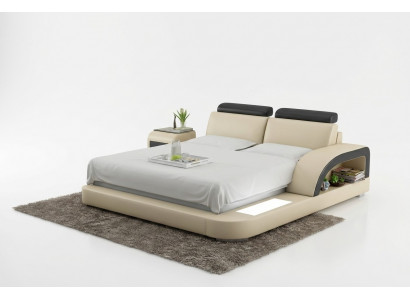 Luxury Bed Lighting Leather Bed Beds Sofa Big Double Upholstered 140/160/180 cm