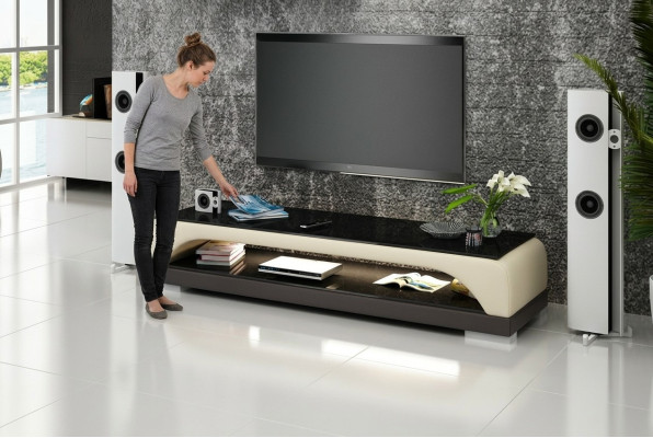 RTV TV Sideboard Leather Glass Table Television Cabinet Table Designer Decor