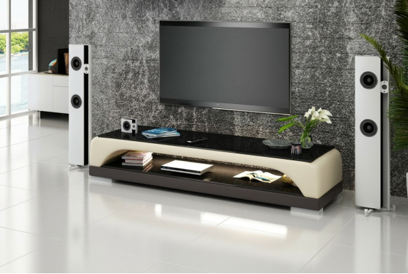 RTV TV Sideboard Leather Glass Table Television Cabinet Table Designer Decor