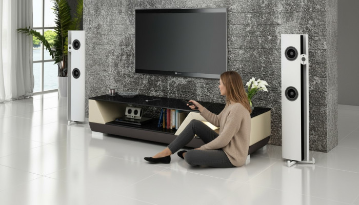RTV TV Sideboard Leather Glass Decor Table Television Cabinet Table Designer
