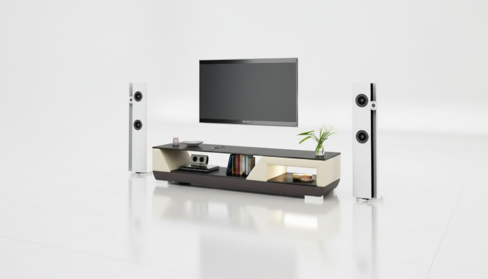 RTV TV Sideboard Leather Glass Decor Table Television Cabinet Table Designer