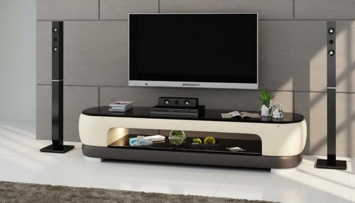 RTV TV Sideboard Decor Leather Glass Table TV Cabinet Table Designer