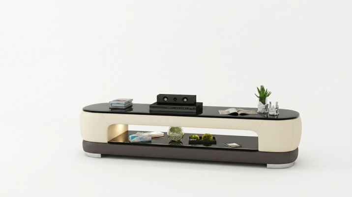 RTV TV Sideboard Decor Leather Glass Table TV Cabinet Table Designer