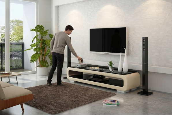 TV sideboard decor leather glass table television table cabinet designer