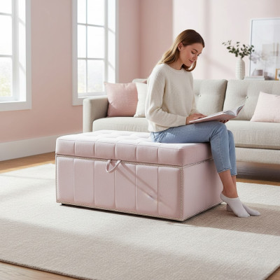 Stool Footstool Ottoman Seat Pouf Living Room Designer Trunk