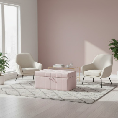 Stool Footstool Ottoman Seat Pouf Living Room Designer Trunk