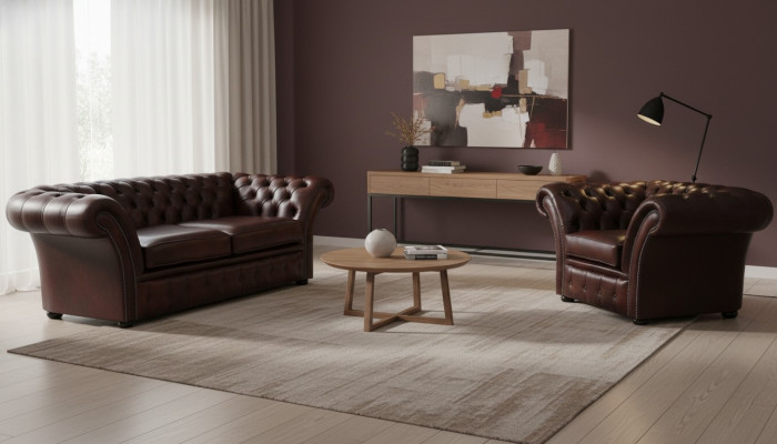 Chesterfield Couch Upholstered Seat Sofa Set 2+1 Sofa Set
