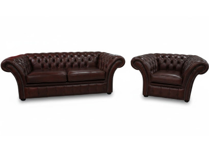 Chesterfield Couch Upholstered Seat Sofa Set 2+1 Sofa Set