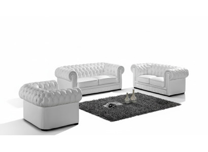 Edle Designer Polster Sofa Couch Garnitur Leder Sofas Couchen 3+2+1 Klassische !