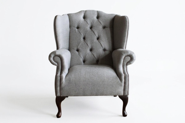 Wingback armchair armchair TV design upholstered sofa couch Chesterfield textile new 345