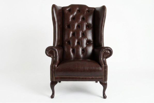 Wingback armchair armchair TV design upholstery sofa couch Chesterfield leather new 348