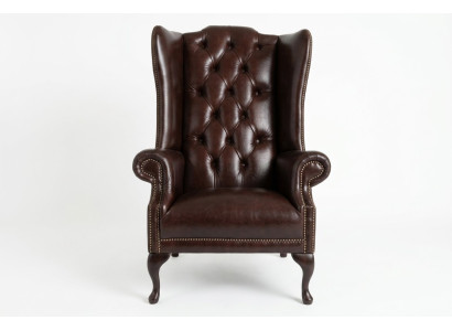 Wingback armchair armchair TV design upholstery sofa couch Chesterfield leather new 348