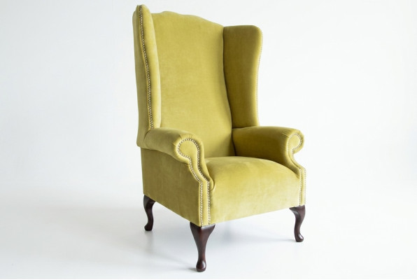 Wingback armchair armchair TV design upholstery sofa couch Chesterfield textile new 354