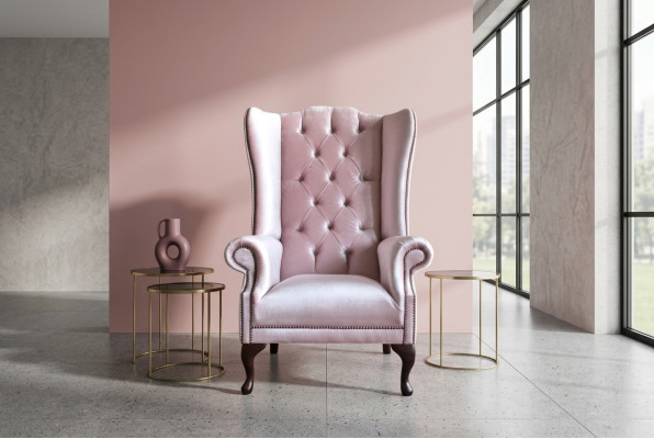 Wingback armchair armchair TV design upholstery sofa couch Chesterfield fabric new 356