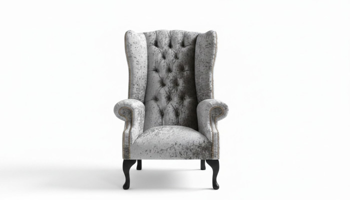 Wingback armchair chair TV design upholstery sofa couch Chesterfield textile new 361