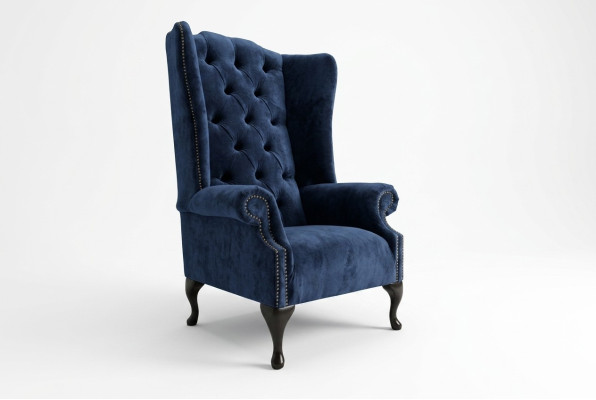 Wing chair armchair television design upholstered sofa couch Chesterfield textile new 362