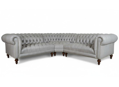 Chesterfield Design Luxus Polster Sofa Couch Sitz Garnitur Leder Textil Neu #337