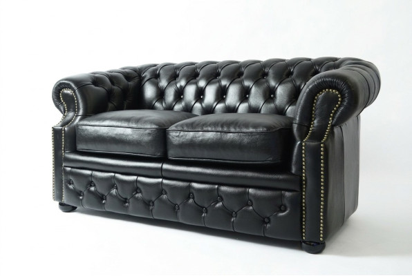Sofa Couch Chesterfield Upholstered Sofas 2 Seater Leather Textile Lounge Club #289